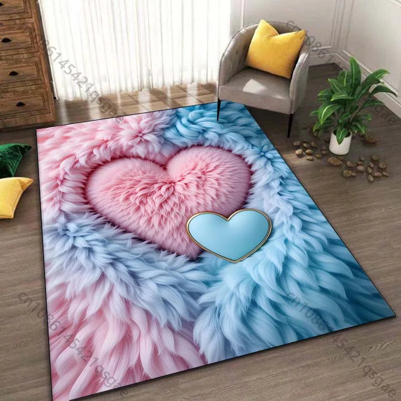 Plush Heart-Shaped Area Rug