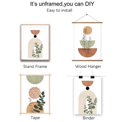 3-Piece Boho Abstract Botanical Wall Art