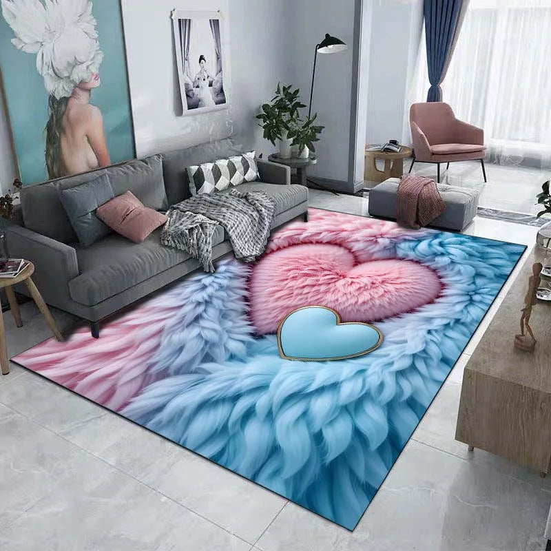 Plush Heart-Shaped Area Rug