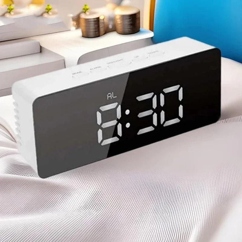 Digital LED Mirror Table Clock