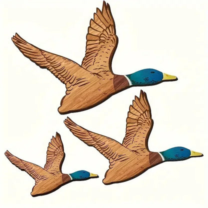 Wooden Flying Ducks Wall Art
