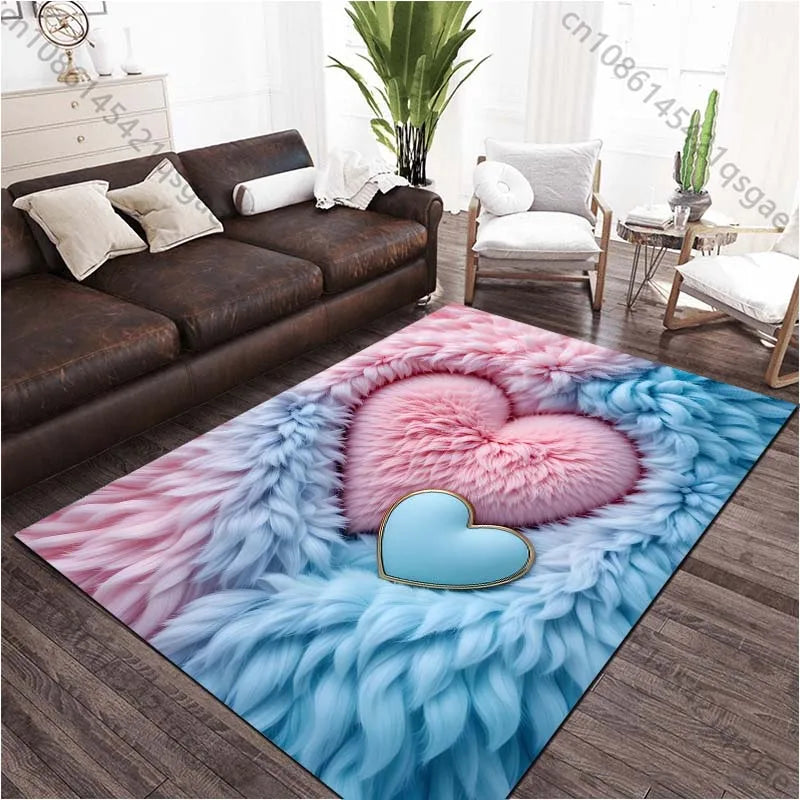 Plush Heart-Shaped Area Rug