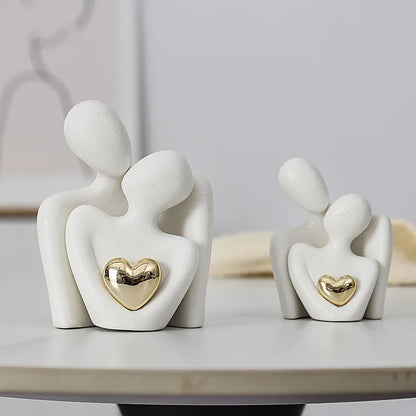 Romantic Couple Hug Figurine Decor