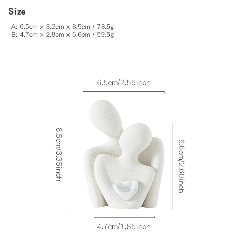 Romantic Couple Hug Figurine Decor