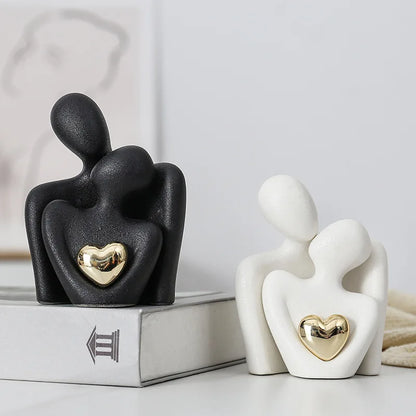 Romantic Couple Hug Figurine Decor