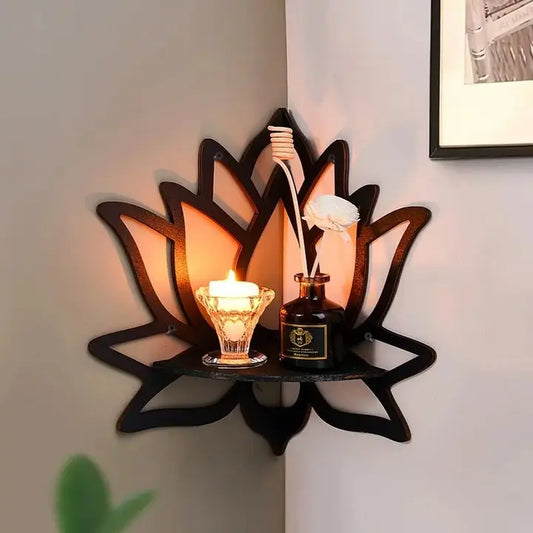 Lotus Wall-Mounted Corner Shelf