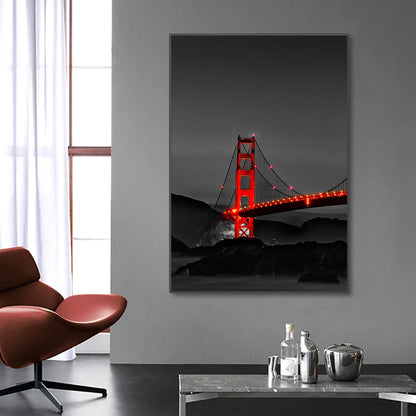 Golden Gate Bridge Night Canvas Set